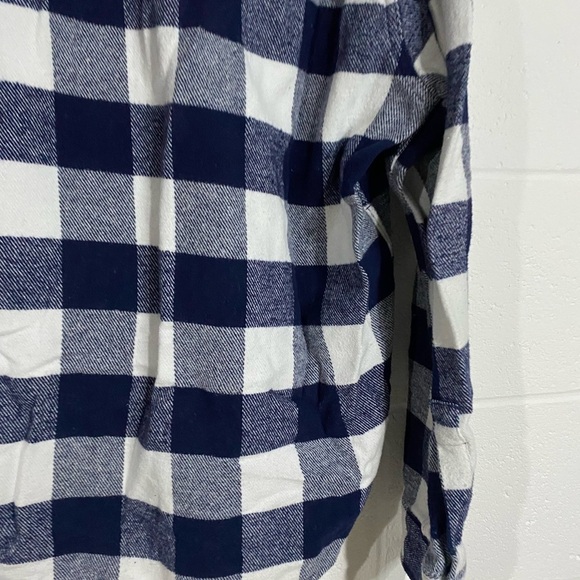 Lee Blue & White Plaid Button Up Shirt Men's Medium Flannel Style - Picture 2 of 4